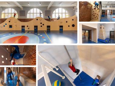 Collage af gym. sal